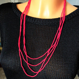 Naszyjnik Fringles Czerwony Kaskadowy Delikatny nasz22-5