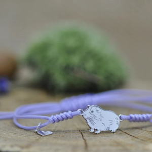 Świnka morska - bransoletka, srebro 925