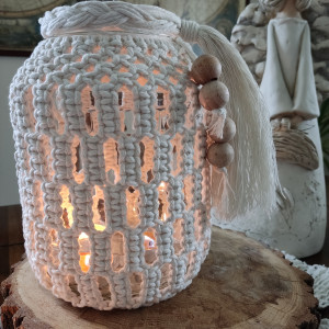 Lampion w stylu Boho w kolorze naturalnym