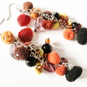 kolczyki pompony etno boho