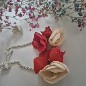 Klipsy kwiaty długie lekkie