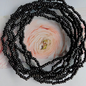 Naszyjnik Drewniane Koraliki Drobne Czarne Lekkie nasz24.136