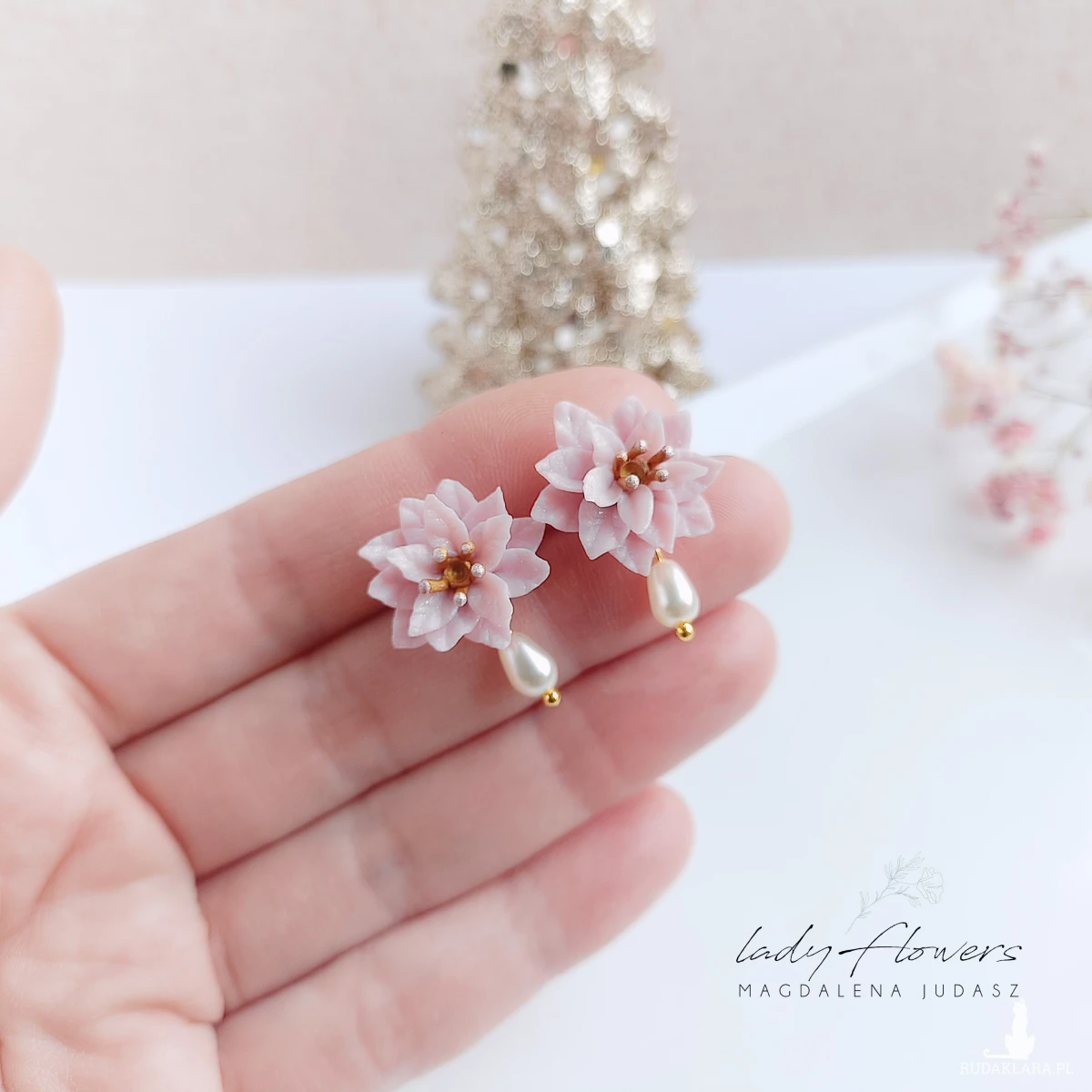 Kolczyki różowe poisencje