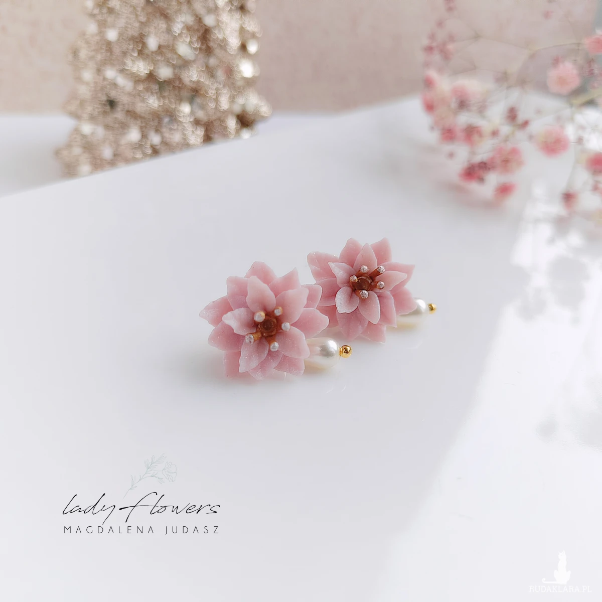 Kolczyki różowe poisencje