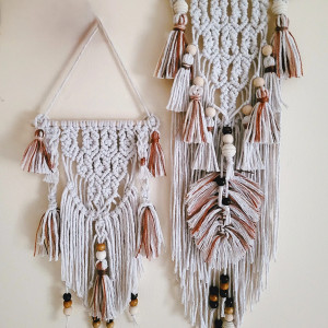 Zestaw 2 makram w kolorach ziemi