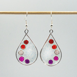 Kolczyki lesbian pride z żywicy 018