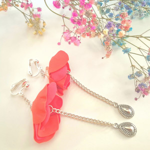 Klipsy kwiaty długie lekkie