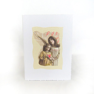 aniołek kartka vintage, retro kartka z aniołkiem, kartka z aniołem, anioł kartka, kartki na Boże Narodzenie, świąteczne kartki bez życzeń