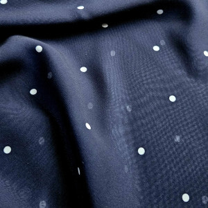 Apaszka szyfynowa w koła groszki granat biel