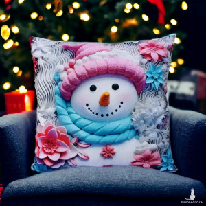 Poduszka świąteczna poduszka na święta ozdobna poduszka bałwanek