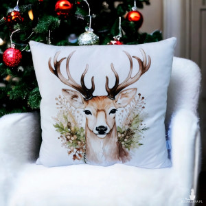 Poduszka świąteczna poduszka na święta ozdobna poduszka renifer