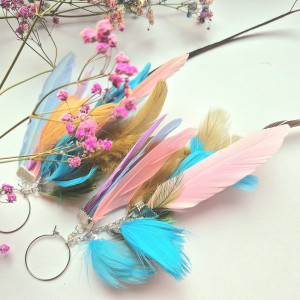 Kolczyki długie  kolorowe pastelowe