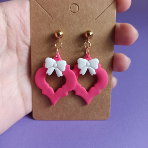 Kolczyki bombki z kokardką