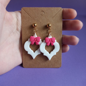 Kolczyki bombki z kokardką