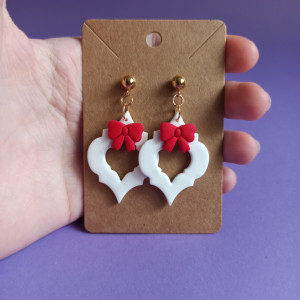 Kolczyki bombki z kokardką