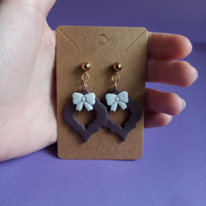 Kolczyki bombki z kokardką