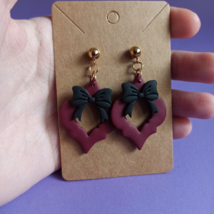 Kolczyki bombki z kokardką