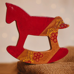 Rustykalny konik na biegunach - magnes