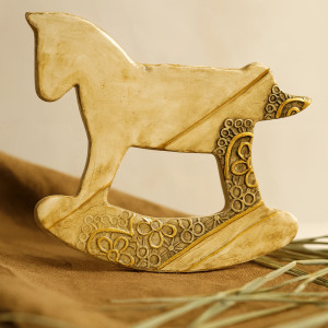 Rustykalny konik na biegunach - magnes