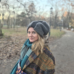 Czapka damska boho futrzak  duzy