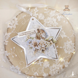 Kartka świąteczna gwiazdka, bombka, zawieszka na Boże Narodzenie 1