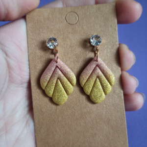 Brokatowe kolczyki ombre