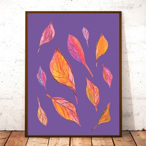 30 x 40  plakat jesień, boho plakat liście, kolorowa grafika na ścianę, jesień grafika do pokoju, jesienny obraz do domu