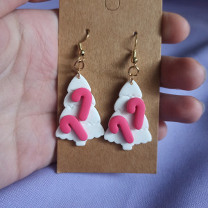 Kolczyki z gliny polimerowej choinki