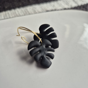 Czarne Kolczyki z gliny polimerowej