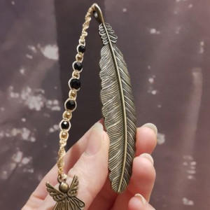 Zakładka do książki, kamienie naturalne, anioł stróż, turmalin - promocja