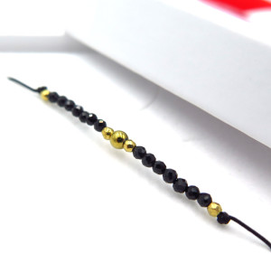 Czarna Bransoletka Turmalin & Złoty Hematyt BLACK TURMALINE SHIELD