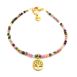 Kolorowa Bransoletka Ochronna z Turmalinów LUCKY TREE