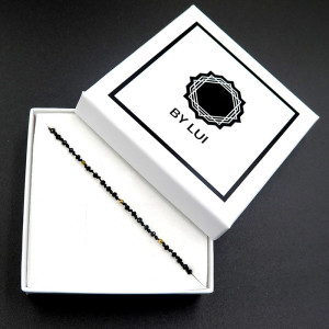 Delikatna Czarna Bransoletka z Drobnych Kamieni Turmalinu YOUR TALISMAN