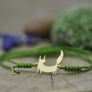 Lis / Lisek - bransoletka z lisem, srebro 925 pozłacane