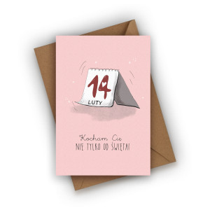 Kartka walentynkowa- Kocham Cię nie tylko od święta