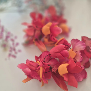 Klipsy kwiaty długie lekkie