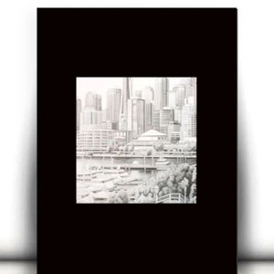 miasto plakat A4, biało czarny plakat z miastem, mały plakat na ścianę, nowoczesny plakat do domu, czarno biały obrazek na ścianę, minimalizm plakat 21x30, szary plakat do loftu, ładny plakat