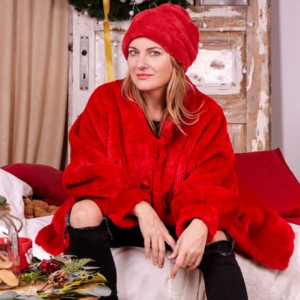 Futrzana  sztuczne futro czapka