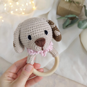 Grzechotka piesek, Gryzak dla malucha, Gryzak szczeniaczek