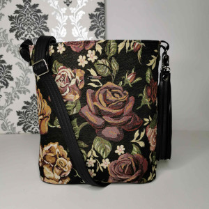 Torebka listonoszka żakard - róże