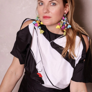 Klipsy kwiaty długie lekkie