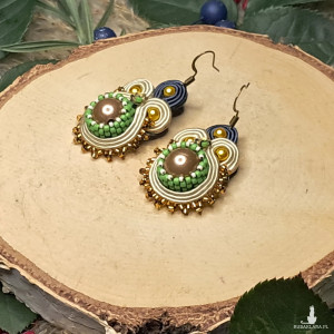 Verano - beżowo złote kolczyki sutasz