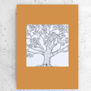 mały plakat do domu, drzewo plakat w stylu vintage, boho plakat do sypialni, plakat z drzewem, obrazek w stylu retro, botaniczny plakat A4