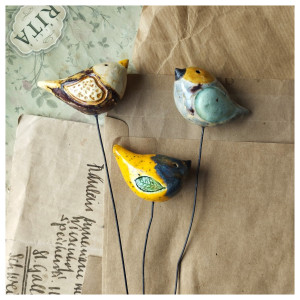 Zestaw 3 ptaszków na piku