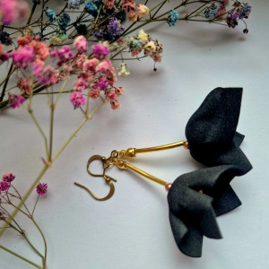 Kolczyki czarne tulipany