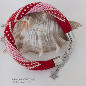 Bransoletka czerwono-różowa