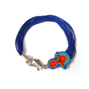 BRANSOLETKA SUTASZ BOHO chabrowo pomarańczowa