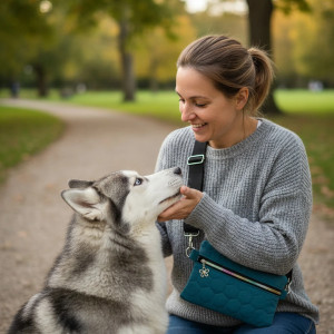Nerka saszetka damska pikowana turkus NS06-S002