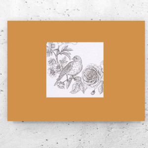 ptaszek plakat A4, mały obrazek z ptaszkiem, mały plakat do biura, ptaszek plakat 21x30, plakat w stylu retro, ptaszek obrazek A4