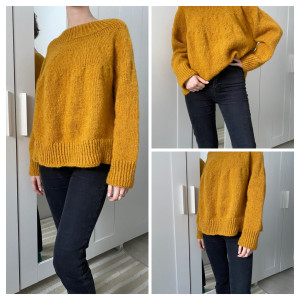 sweter robiony  na drutach